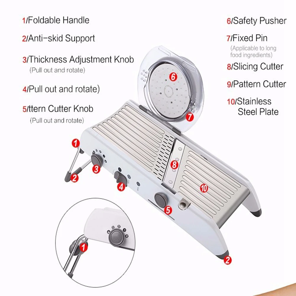 Multi-function Adjustable Titanium Alloy Vegetable Slicer Professional Kitchen Food Cutter Tool
Multi-function Adjustable Titanium Alloy Vegetable Slicer Professional Kitchen Food Cutter Tool