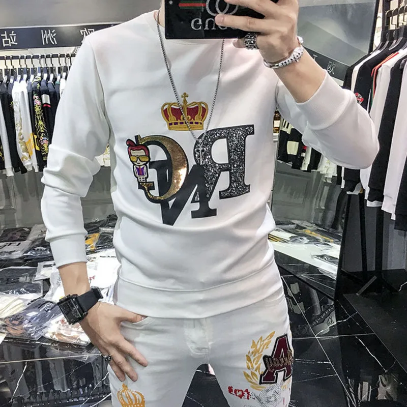Streetwear Fashion Diamond Letter Tshirt Men 2021 Long Sleeve Embroidered Crown Sweatshirt Men Party Hip Hop Tshirt Hot Brand
Streetwear Fashion Diamond Letter Tshirt Men 2021 Long Sleeve Embroidered Crown Sweatshirt Men Party Hip Hop Tshirt Hot Brand