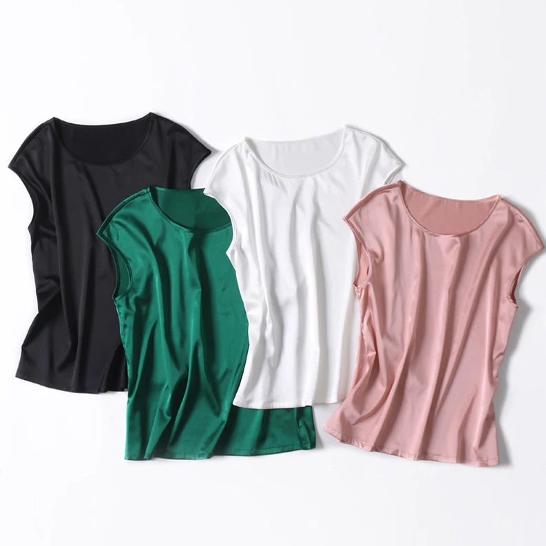 93% Silk 7% Spandex Women's Runway Blouse O Neck Elegant Casual Pullovers T Shirts
93% Silk 7% Spandex Women's Runway Blouse O Neck Elegant Casual Pullovers T Shirts