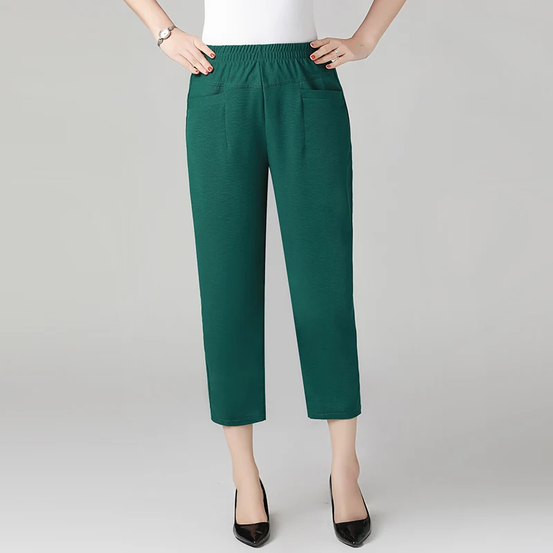 Women Summer Cropped Harem Pants Green Navy Blue Orange Black Elastic Waist Crop Trouser Female Casual Thin Fabric Bottoms XXXXL
Women Summer Cropped Harem Pants Green Navy Blue Orange Black Elastic Waist Crop Trouser Female Casual Thin Fabric Bottoms XXXXL