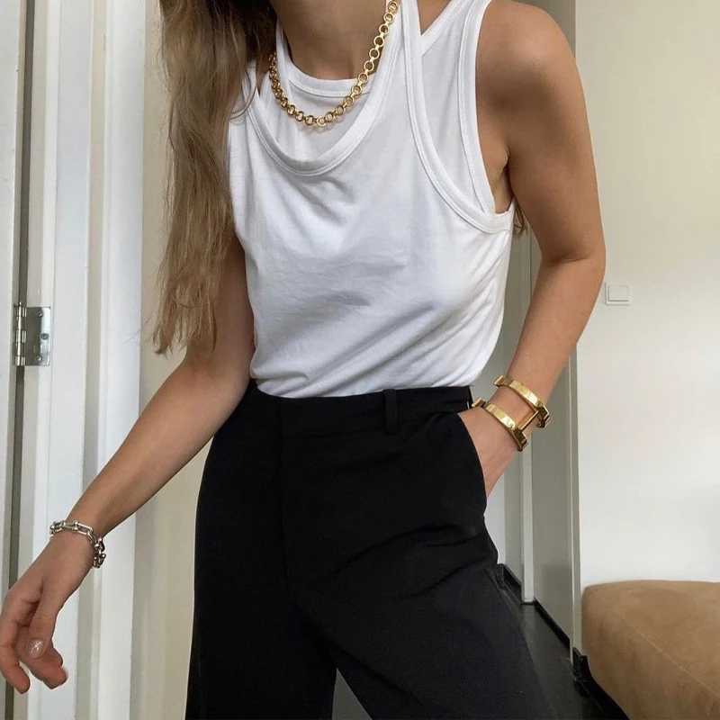 2021 Sping Summer Women's Fashion Casual Cotton Waistband Casual Vest Top Round Collar Solid Color Tank Tops 
2021 Sping Summer Women's Fashion Casual Cotton Waistband Casual Vest Top Round Collar Solid Color Tank Tops