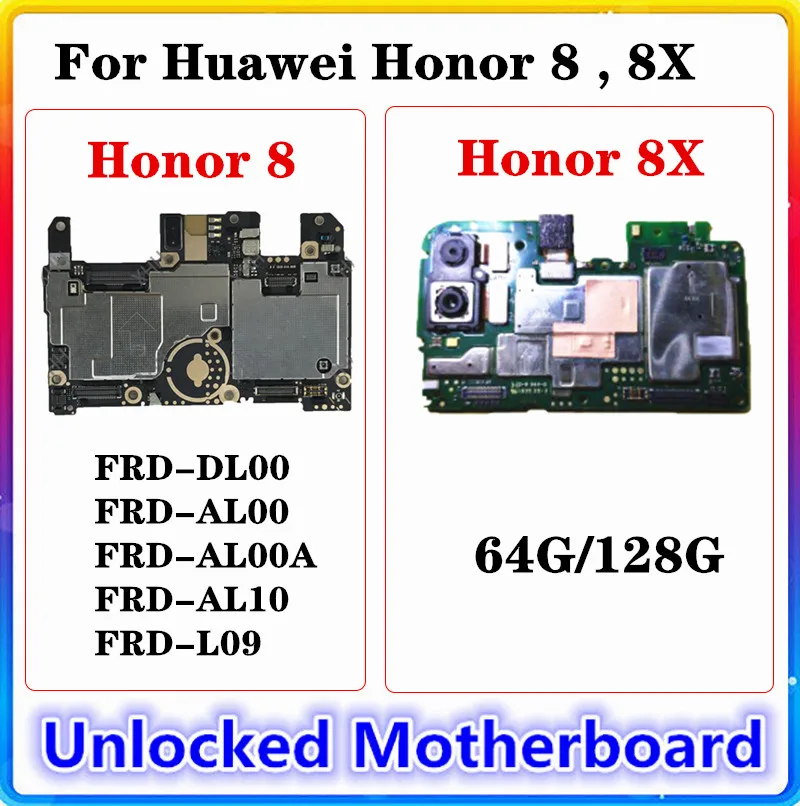 Материнская плата для HUAWEI Honor 8 8X 100% оригинальная материнская с полным чипом EMUI
