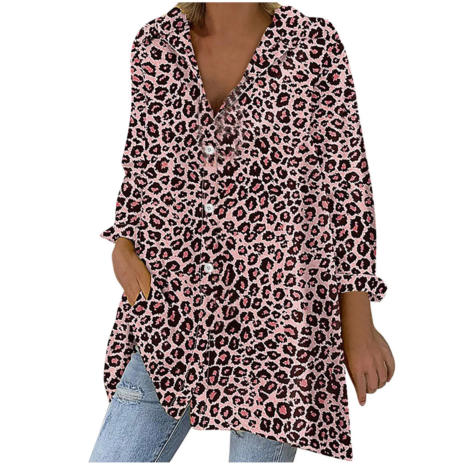 Plus Size Womens Tops And Blouses Women's Leopard Print Blouse Loose Long-sleeved Lapel Blouse Shirt Blusas Mujer De Moda 2021
Plus Size Womens Tops And Blouses Women's Leopard Print Blouse Loose Long-sleeved Lapel Blouse Shirt Blusas Mujer De Moda 2021