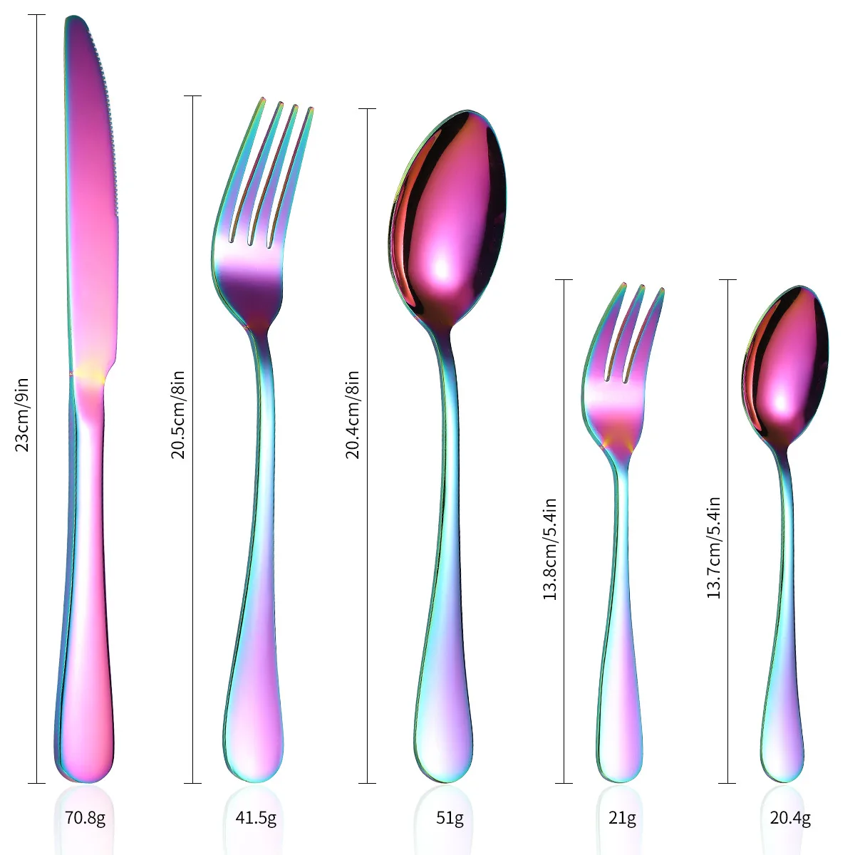5 Pcs Stainless Steel Dishes Cutlery Spoon Fork Set Complete Tableware Dinnerware Travel Kitchen Utensils Rainbow Mirror Finish
5 Pcs Stainless Steel Dishes Cutlery Spoon Fork Set Complete Tableware Dinnerware Travel Kitchen Utensils Rainbow Mirror Finish