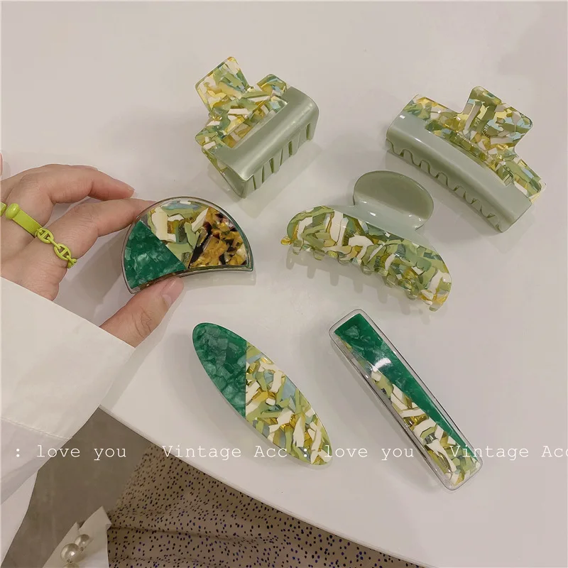 Korean INS Mutiple Hair Claw Women Hair Clamp Grab Green Patchwork Hair Jaw Clip Grip Barrette Hairpin Large Styling Accessories
Korean INS Mutiple Hair Claw Women Hair Clamp Grab Green Patchwork Hair Jaw Clip Grip Barrette Hairpin Large Styling Accessories