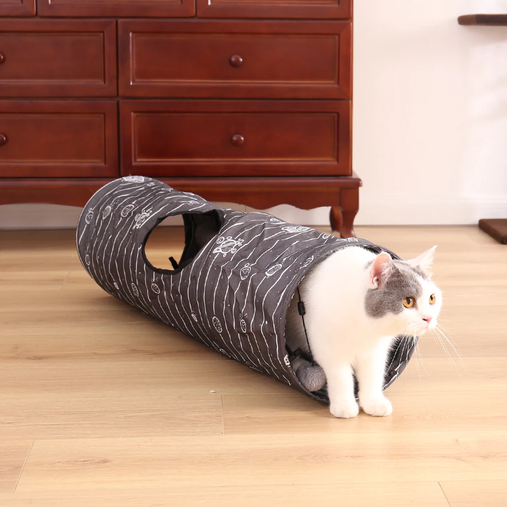 Туннель для домашних животных игрушка кошек с мячом складная котят тоннель