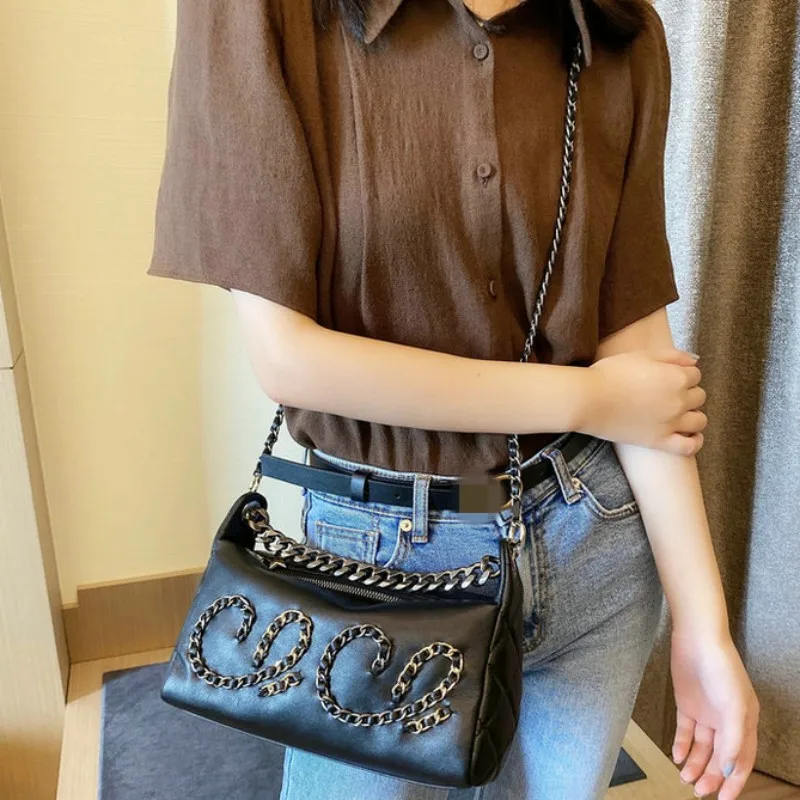 Office Ladies Hobos Armpit Bag Soft Fashion Chain Bags Elegant Single Shoulder Handbag Women Cow Split Leather Crossbody Bags
Office Ladies Hobos Armpit Bag Soft Fashion Chain Bags Elegant Single Shoulder Handbag Women Cow Split Leather Crossbody Bags