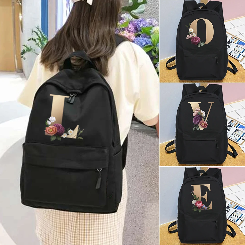 Golden Alphabet Flowers A-Z Girls School Bags Printing Backpack Women Casual Backpacks Female Shoulder Bags Student School Bag
Golden Alphabet Flowers A-Z Girls School Bags Printing Backpack Women Casual Backpacks Female Shoulder Bags Student School Bag