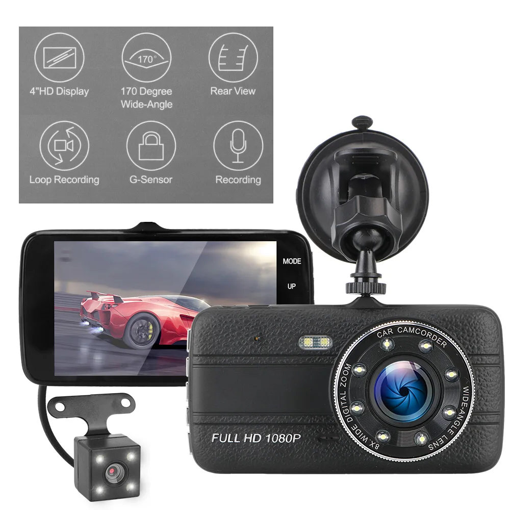 LEEPEE Dual Lens Dash Cam 4" Car DVR G-sensor Auto DashCam Auto Accessories HD 1080P Video Recorder Camera 170° Wide Angle
LEEPEE Dual Lens Dash Cam 4" Car DVR G-sensor Auto DashCam Auto Accessories HD 1080P Video Recorder Camera 170° Wide Angle