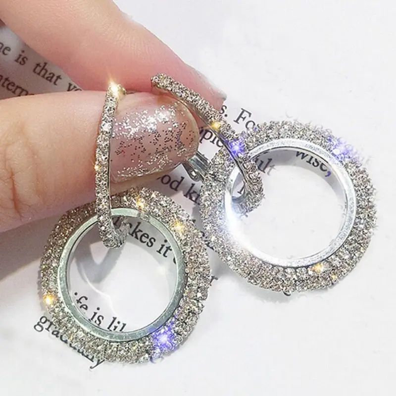 Luxury Crystal Earrings For Girl Geometric Circle Drop Earrings Women Cute Rhinestone Dangle Earrings Fashion Gift
Luxury Crystal Earrings For Girl Geometric Circle Drop Earrings Women Cute Rhinestone Dangle Earrings Fashion Gift