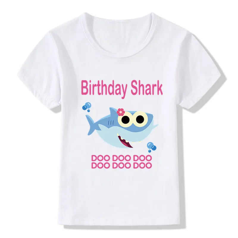 Matching Family Outfit For Birthday Shark Theme T-shirt Kids Funny Party Look Clothes Father Mother Daughter Son | Мать и ребенок