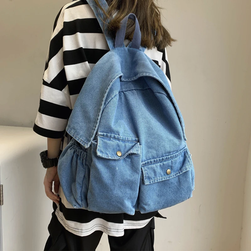 Preppy Style Denim Women Backpack Bag Female Large Capacity Jeans School Backpack for Teenage Girls Travel Tote Packbag Daypack
Preppy Style Denim Women Backpack Bag Female Large Capacity Jeans School Backpack for Teenage Girls Travel Tote Packbag Daypack