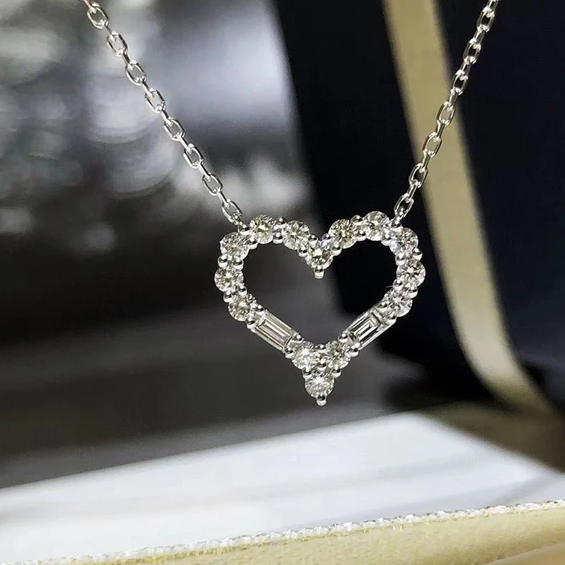 Cute Heart Shape 925 Sterling Silver Bling CZ Zirconia Pendant Necklace for Women Long Chain Charms Hollow Statement Choker
Cute Heart Shape 925 Sterling Silver Bling CZ Zirconia Pendant Necklace for Women Long Chain Charms Hollow Statement Choker