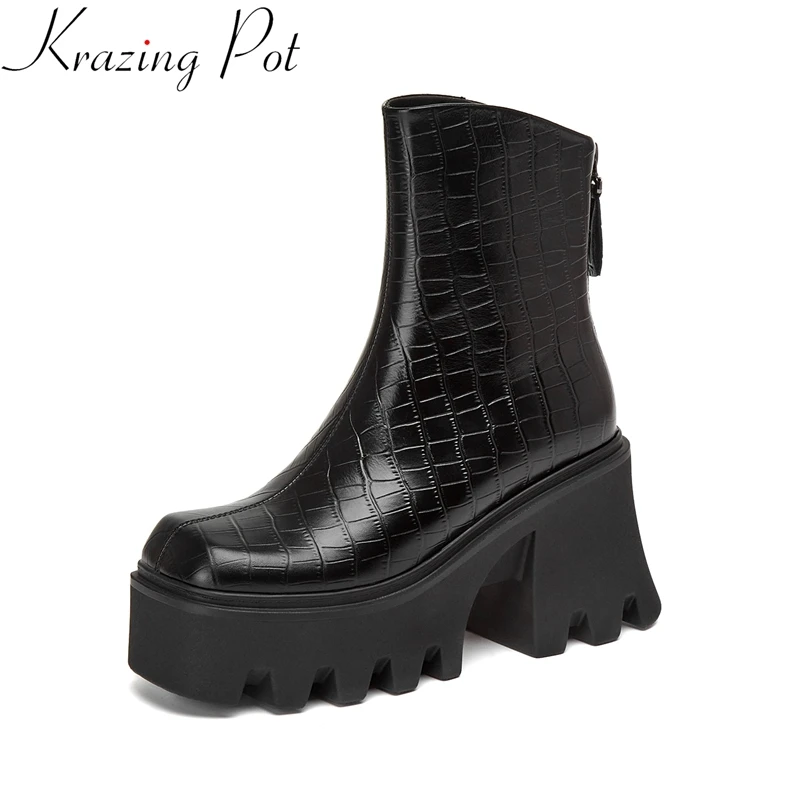 krazing pot INS superstar large size cow leather high heels platform Chelsea boots zipper nightclub increased runway ankle boots
krazing pot INS superstar large size cow leather high heels platform Chelsea boots zipper nightclub increased runway ankle boots