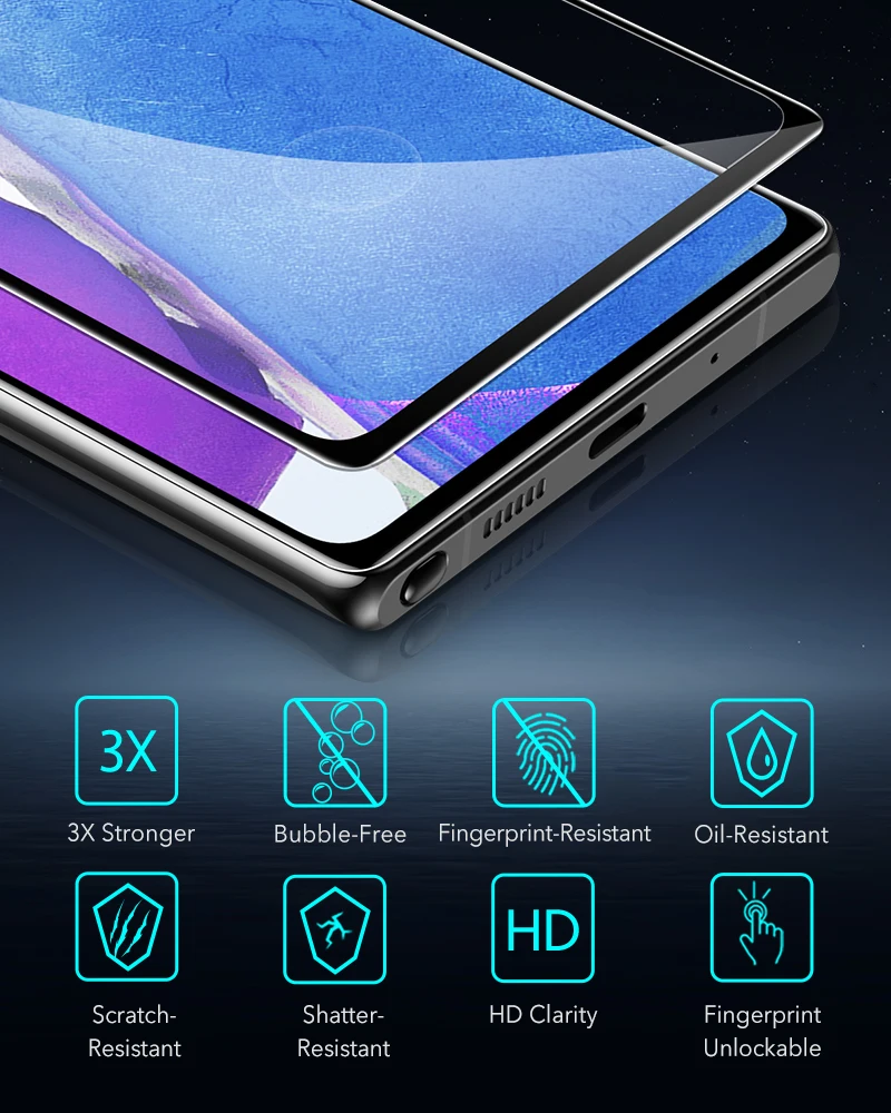 Защитное стекло ESR для Samsung Galaxy Note 20 Ultra S20 S10 Plus Lite 10/9 2 шт. | Мобильные телефоны и
