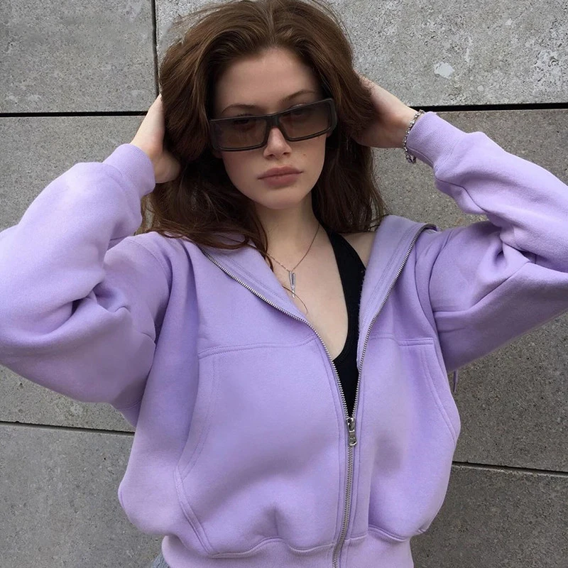 Casual Loose Long Sleeve Sweat Coat Solid Hoodies Jacket Women Autumn Winter Oversized Overcoat Ladies Zipper 2020
Casual Loose Long Sleeve Sweat Coat Solid Hoodies Jacket Women Autumn Winter Oversized Overcoat Ladies Zipper 2020