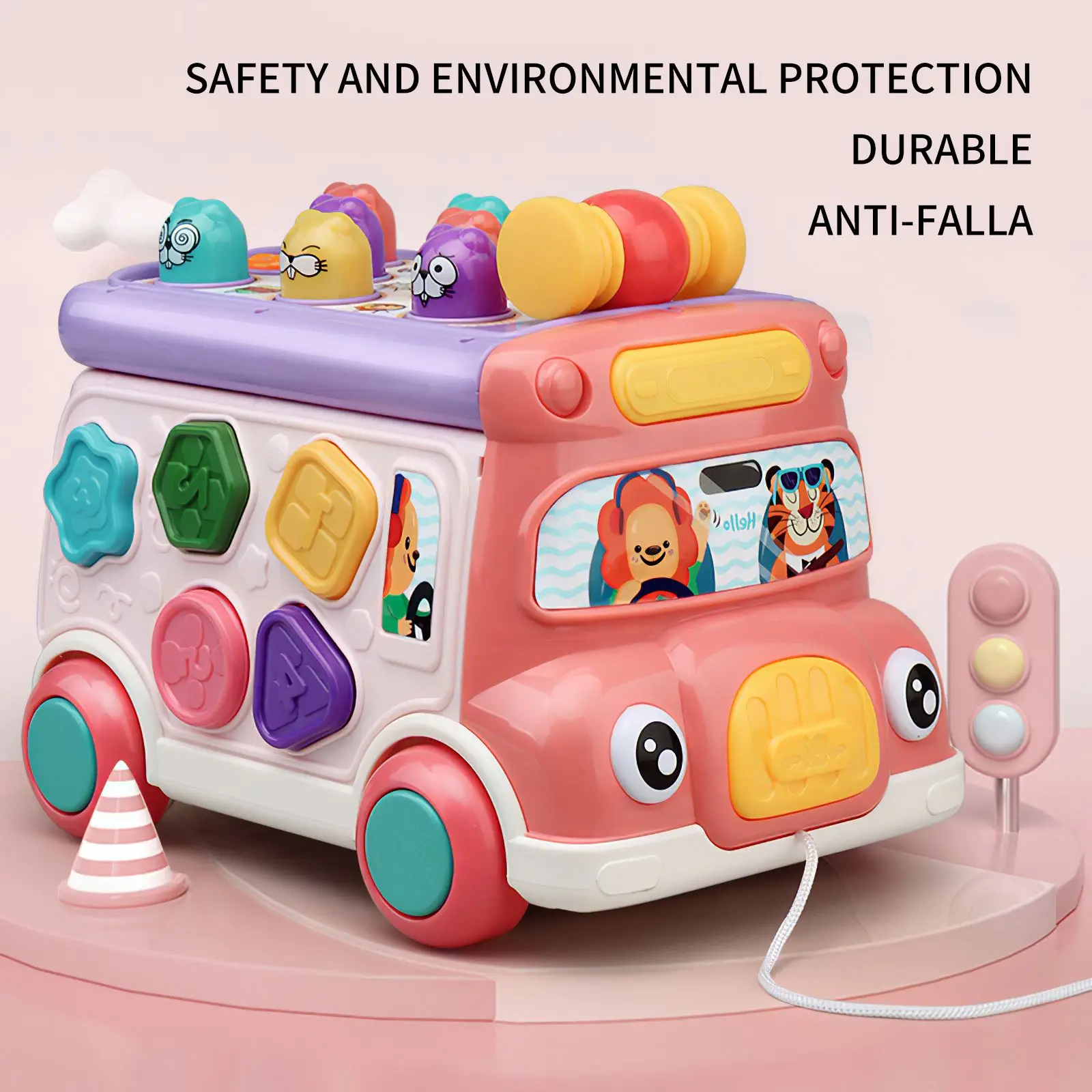 Cartoon Bus Car Toy Music Learning Toy Puzzle Game With Clock Sound And Light Whack-A-Mole Toy Toddler Early Education Gift 
Cartoon Bus Car Toy Music Learning Toy Puzzle Game With Clock Sound And Light Whack-A-Mole Toy Toddler Early Education Gift