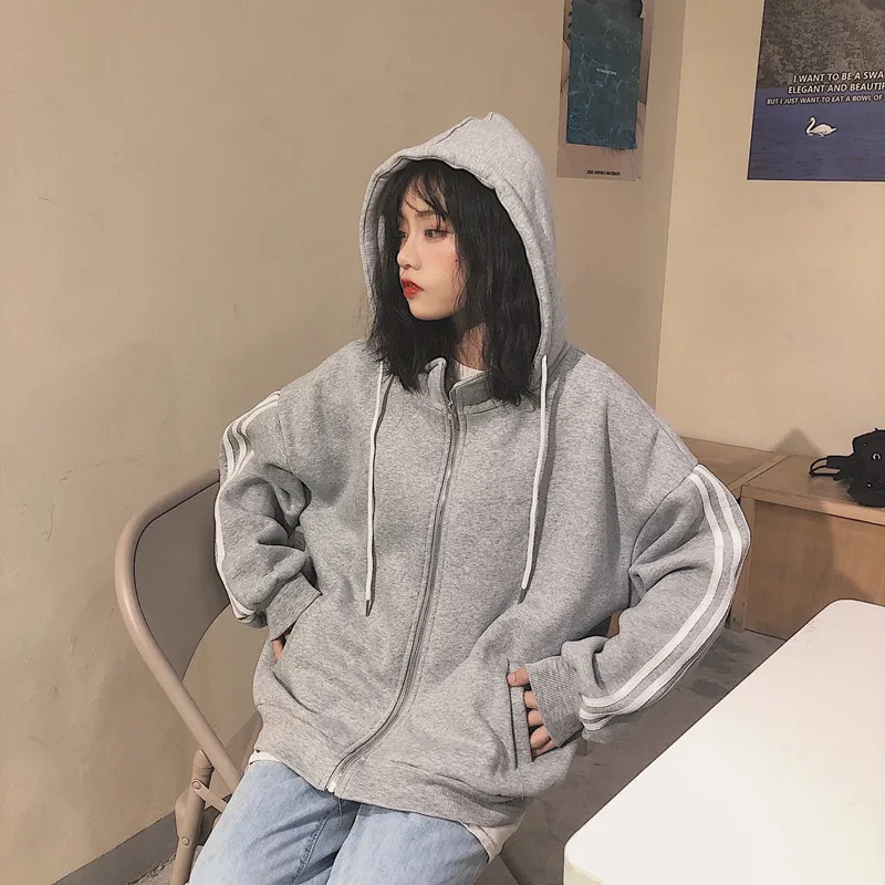 Autumn and winter new sweater ladies loose thick plus fleece cardigan zipper jacket harajuku sweatshirt
Autumn and winter new sweater ladies loose thick plus fleece cardigan zipper jacket harajuku sweatshirt