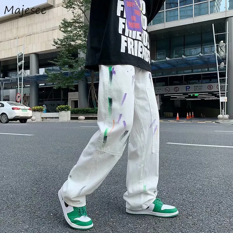 Dye Jeans Men Straight Hip-pop Chic Wide Leg Trousers Denim American High Street Mopping White Cowboy Pantalones S-3XL Loose Hot
Dye Jeans Men Straight Hip-pop Chic Wide Leg Trousers Denim American High Street Mopping White Cowboy Pantalones S-3XL Loose Hot