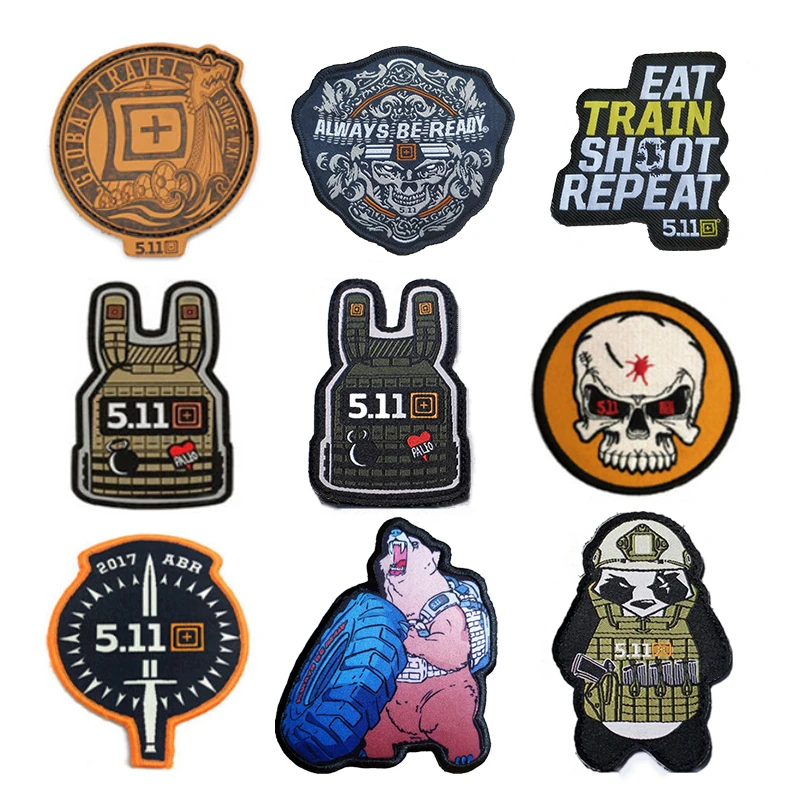 

ALWAYS BE READY GLOBAL TRAVEL Embroidery Patch 5.11 Military Armband EAT Skull Vest Bear Panda Clothing Applique Sports Badgess