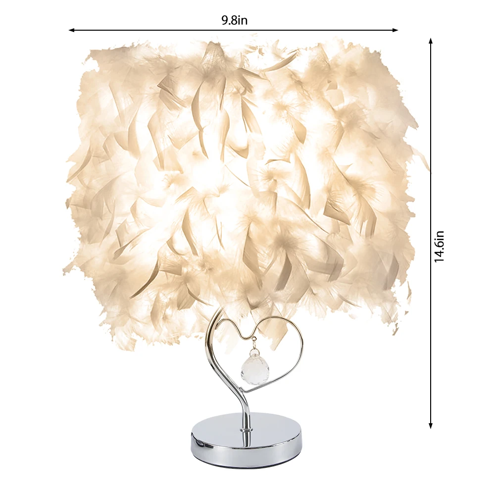 Feather Heart-shaped Lamp Bedside Reading Room Living Room Decoration Lamp White Feather Night Light Princess Style
Feather Heart-shaped Lamp Bedside Reading Room Living Room Decoration Lamp White Feather Night Light Princess Style