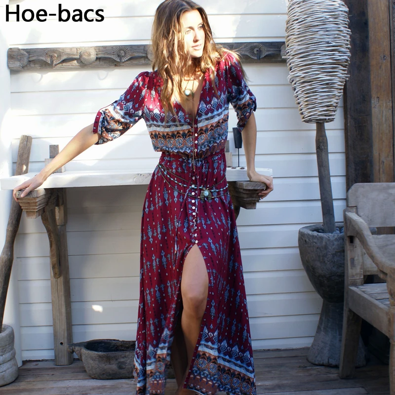 Bohemia Exotic Casual Summer Women's Dresses V-neck Printed Bandage Plus Size Beach Maxi Flowy Dress Clothes For Lady Hoe-bacs
Bohemia Exotic Casual Summer Women's Dresses V-neck Printed Bandage Plus Size Beach Maxi Flowy Dress Clothes For Lady Hoe-bacs