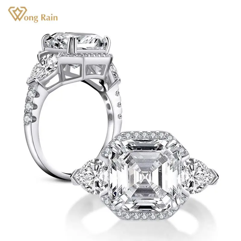 Wong Rain 925 Sterling Silver Asscher Cut Greated Moissanite Diamonds Gemstone Wedding Engagement White Gold Rings Fine Jewelry
Wong Rain 925 Sterling Silver Asscher Cut Greated Moissanite Diamonds Gemstone Wedding Engagement White Gold Rings Fine Jewelry
