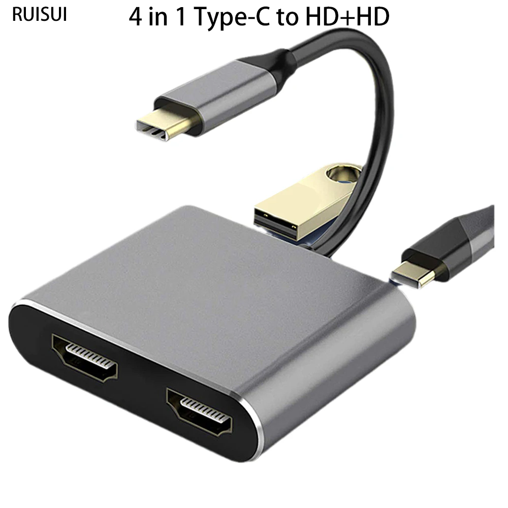 Type-C to Dual HDMI Adapter USB C to HDMI USB3.0 PD Adapter Cable for MacBook/MacBook Pro 20/19/18 Mac Air 2018 Surface Pro
Type-C to Dual HDMI Adapter USB C to HDMI USB3.0 PD Adapter Cable for MacBook/MacBook Pro 20/19/18 Mac Air 2018 Surface Pro