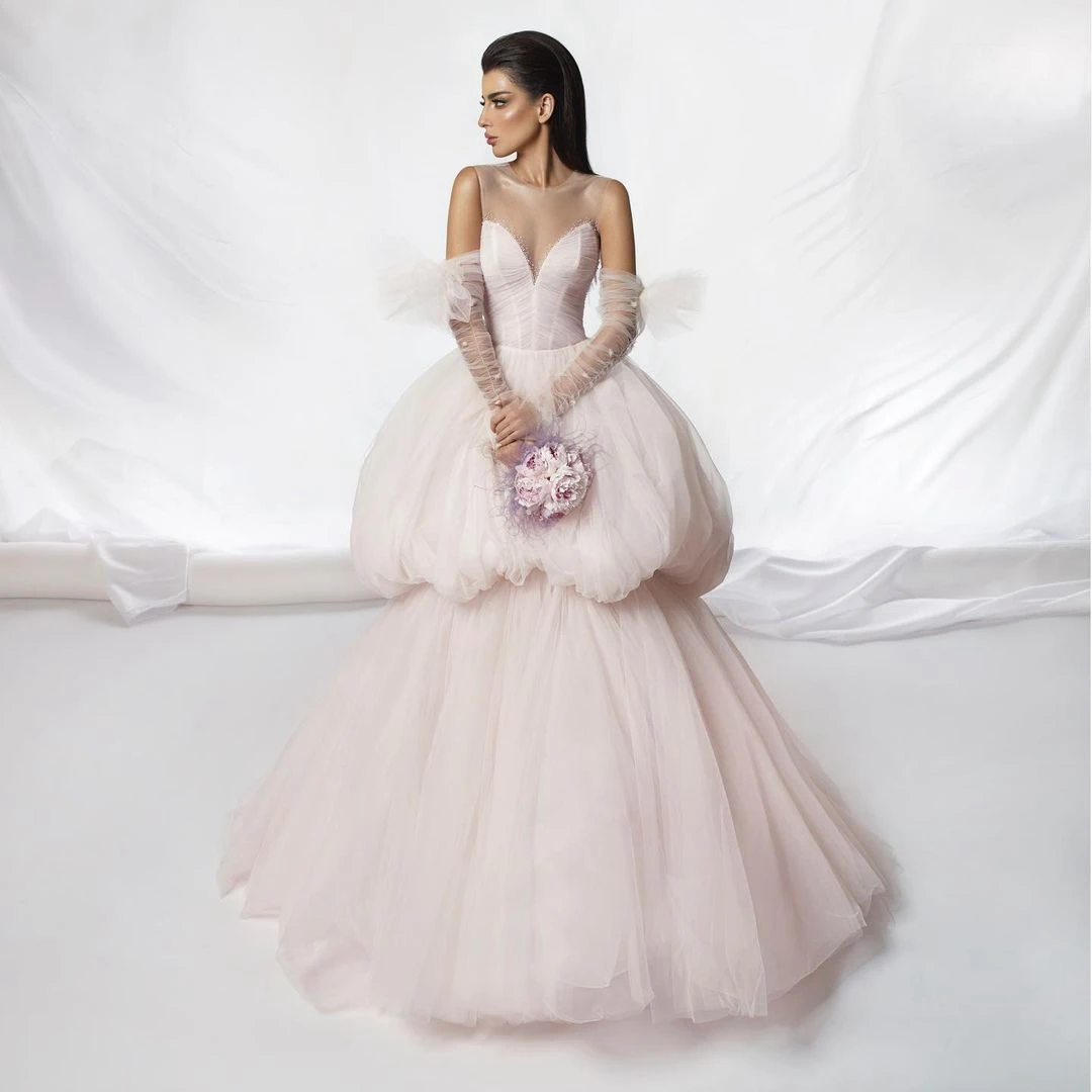 Princess Tulle Dress See Through Ball Gown Dress Layered Evening Dresses Long Sleeve Pink Women's Dress Elegant Dresses Women
Princess Tulle Dress See Through Ball Gown Dress Layered Evening Dresses Long Sleeve Pink Women's Dress Elegant Dresses Women