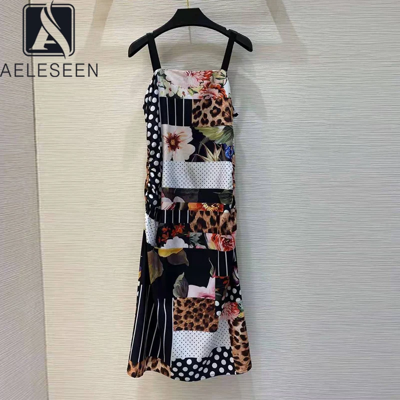 AELESEEN Runway Fashion Summer Dress Designer Spaghetti Strap Dots Leopard Flower Print Midi Beach Dress
AELESEEN Runway Fashion Summer Dress Designer Spaghetti Strap Dots Leopard Flower Print Midi Beach Dress