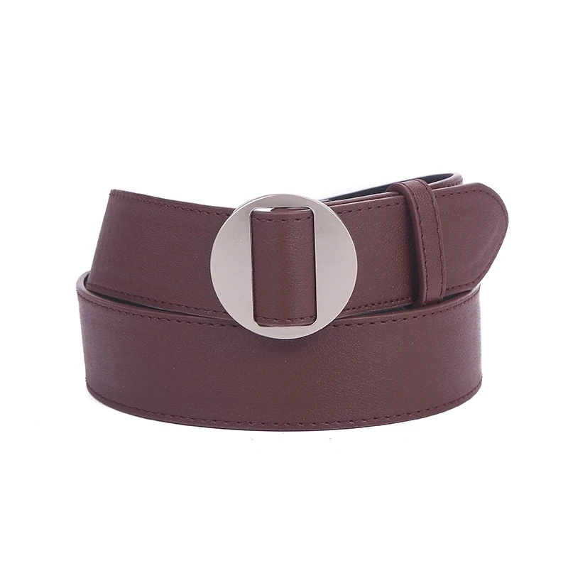 Round alloy buckle women belt fashion piece dress casual jeans versatile non-porous belts imitation leather Simplicity
Round alloy buckle women belt fashion piece dress casual jeans versatile non-porous belts imitation leather Simplicity