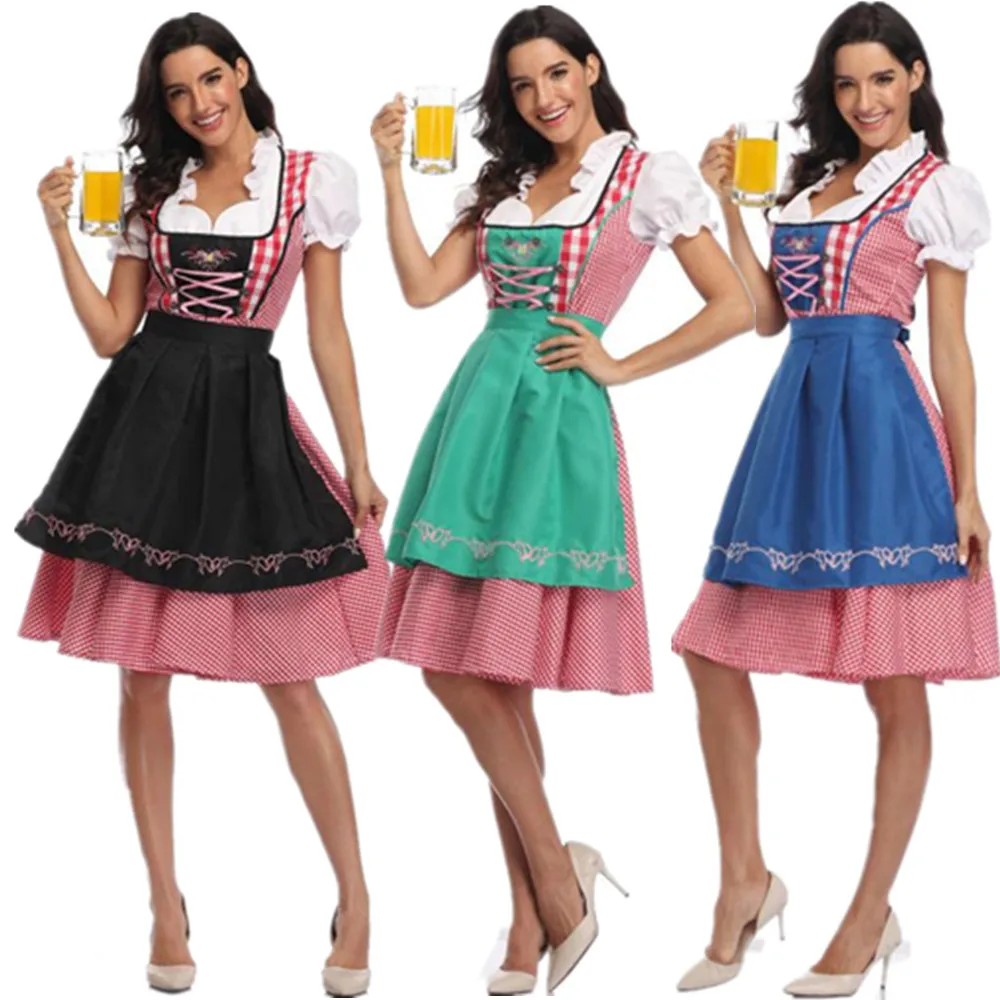 Woman Oktoberfest Plaid Dirndl Dress German Bavarian Beer Wench Waitress Costume Cosplay Carnival Halloween Party Dress
Woman Oktoberfest Plaid Dirndl Dress German Bavarian Beer Wench Waitress Costume Cosplay Carnival Halloween Party Dress