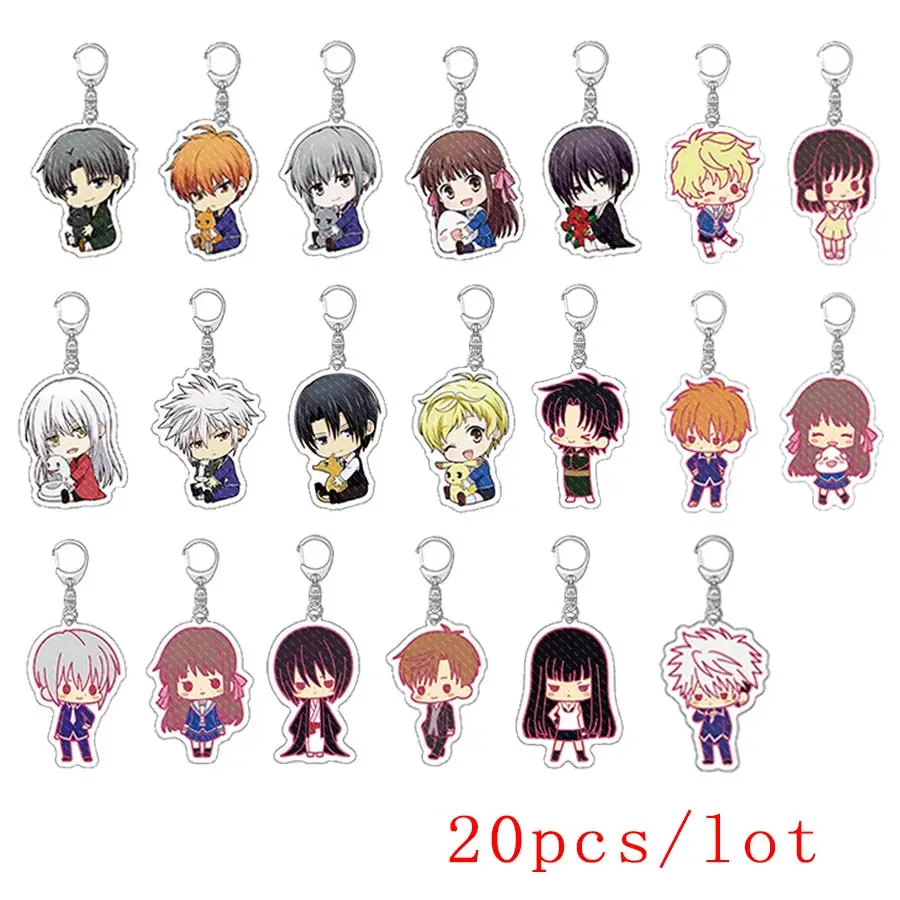 20Pcs/Lot Anime Fruits Basket Keychain Cute Double Sided Key Chain Figure Pendant Acrylic Cartoon Keyring Accessories Wholesale
20Pcs/Lot Anime Fruits Basket Keychain Cute Double Sided Key Chain Figure Pendant Acrylic Cartoon Keyring Accessories Wholesale
