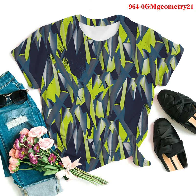 Women's T-Shirt Geometry Graphic 3D Print T Shirt 2021 New Summer T-shirts Woman Female T Shirts Short Sleeve Shirts Ladies Tops
Women's T-Shirt Geometry Graphic 3D Print T Shirt 2021 New Summer T-shirts Woman Female T Shirts Short Sleeve Shirts Ladies Tops