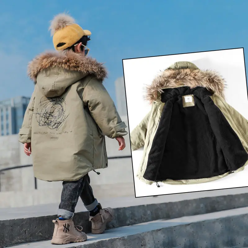 2021 NEW High Quality Winter Child Boy Coats Jacket Parka Big Kids Thicking Warm Coat 4-15 Year Plus Velvet Hooded Outerwears
2021 NEW High Quality Winter Child Boy Coats Jacket Parka Big Kids Thicking Warm Coat 4-15 Year Plus Velvet Hooded Outerwears