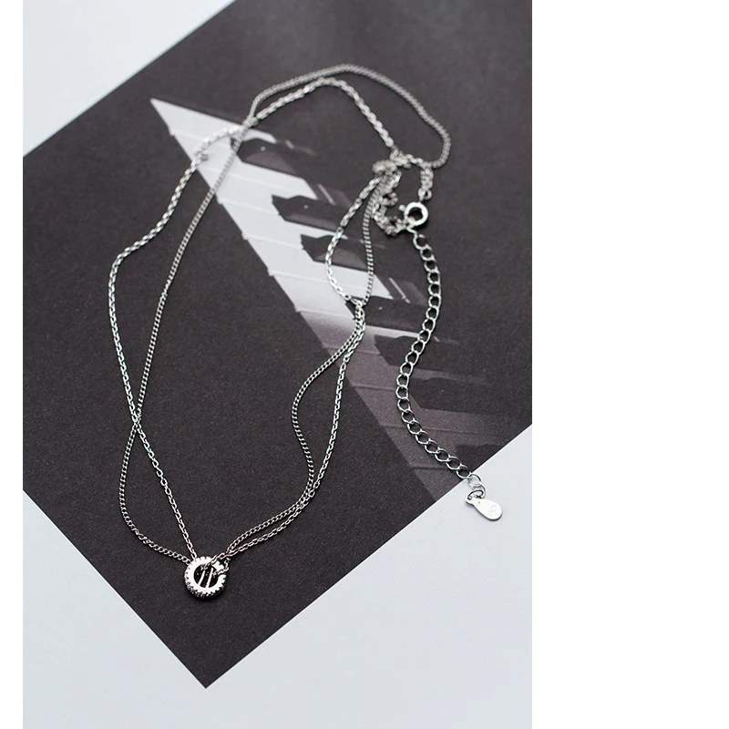 XMD Authentic 925 Sterling Silver Pendant Necklace Double Layer Chain Choker for Women
XMD Authentic 925 Sterling Silver Pendant Necklace Double Layer Chain Choker for Women