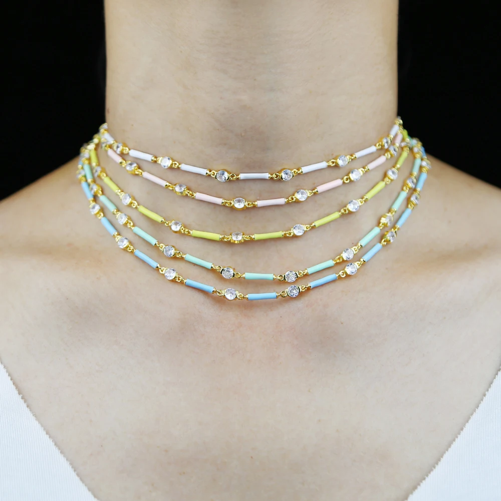 Geometric Bar CZ Chain Bracelet Necklace Set Pastel Colorful Fashion Summer Jewelry
Geometric Bar CZ Chain Bracelet Necklace Set Pastel Colorful Fashion Summer Jewelry