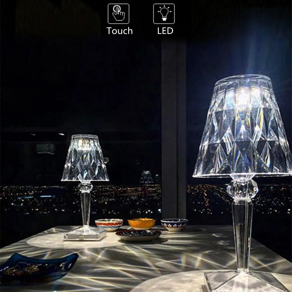 USB LED Diamond Desk Lamps Dimming Rechargeable Acrylic Crystal Lighting Fixtures Gift Bedroom Bar Night Light
USB LED Diamond Desk Lamps Dimming Rechargeable Acrylic Crystal Lighting Fixtures Gift Bedroom Bar Night Light