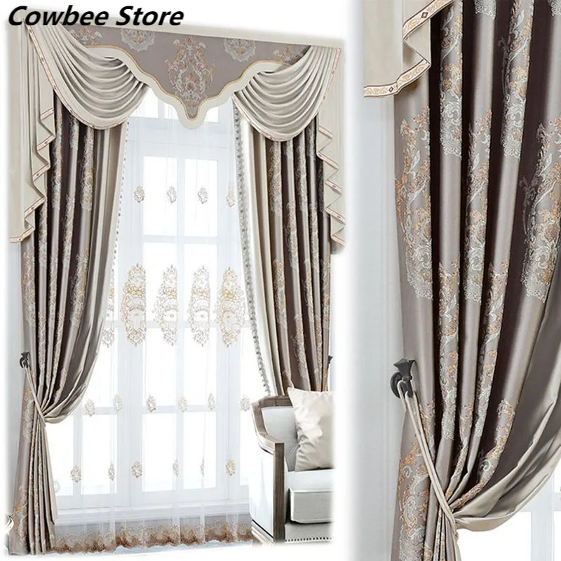 Custom curtains European luxury bedroom thick German embossed embroidered beige cloth blackout curtain valance tulle panel B944
Custom curtains European luxury bedroom thick German embossed embroidered beige cloth blackout curtain valance tulle panel B944