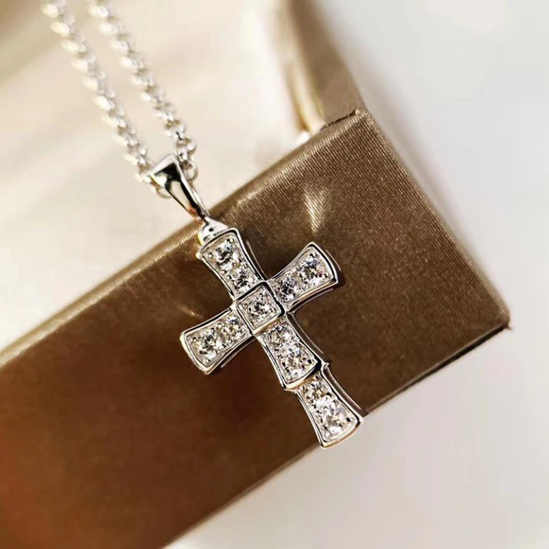 Cross 925 Sterling Silver Female Korean Pendant Necklace Simple Diamond Inlaid Clavicle Chain Lovers Necklace For Women Wedding
Cross 925 Sterling Silver Female Korean Pendant Necklace Simple Diamond Inlaid Clavicle Chain Lovers Necklace For Women Wedding