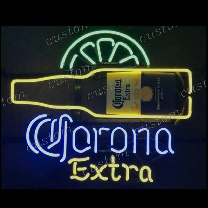 Изготовленный на заказ &quotCORONA" Стекло неоновый светильник вывеска пивной