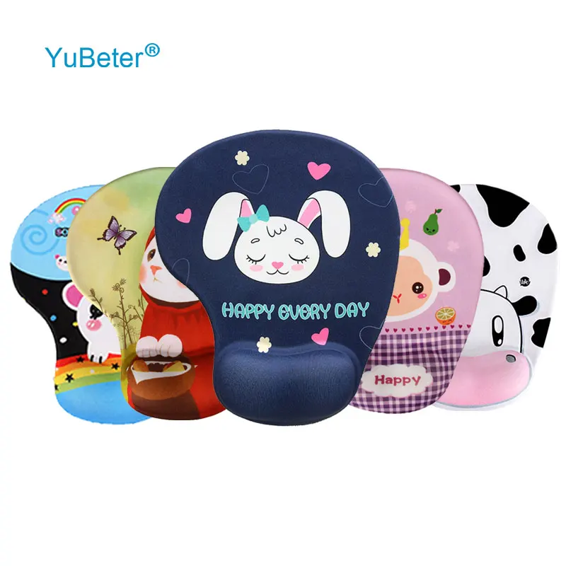 YuBeter утолщенный 3D коврик для мыши с подставкой запястья нескользящий мягкий