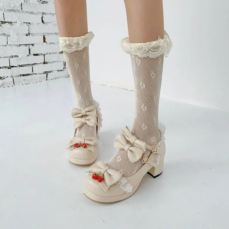 IPPEUM Lolita Shoes Girls Mary Janes Shoes Women Sweet Party Dress Cosplay Wedding Pumps Chunky Med Heels Strawberry
IPPEUM Lolita Shoes Girls Mary Janes Shoes Women Sweet Party Dress Cosplay Wedding Pumps Chunky Med Heels Strawberry