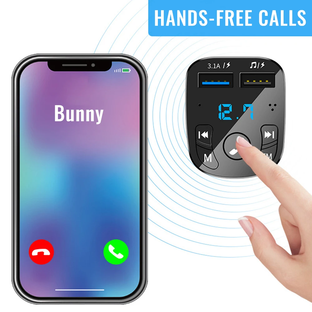 FM Transmitter for Car Bluetooth 5.0 Car Radio Audio Adapter 6 RGB Colorful Light MP3 Player Support Hands-free Calling 2021 New
FM Transmitter for Car Bluetooth 5.0 Car Radio Audio Adapter 6 RGB Colorful Light MP3 Player Support Hands-free Calling 2021 New