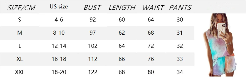 Women's Summer Printed Tie-dyed Pajamas Set Sleeveless Tops Shorts Female Sleepwear Ladies Nightwear Clothing Suits Plus Size
Women's Summer Printed Tie-dyed Pajamas Set Sleeveless Tops Shorts Female Sleepwear Ladies Nightwear Clothing Suits Plus Size