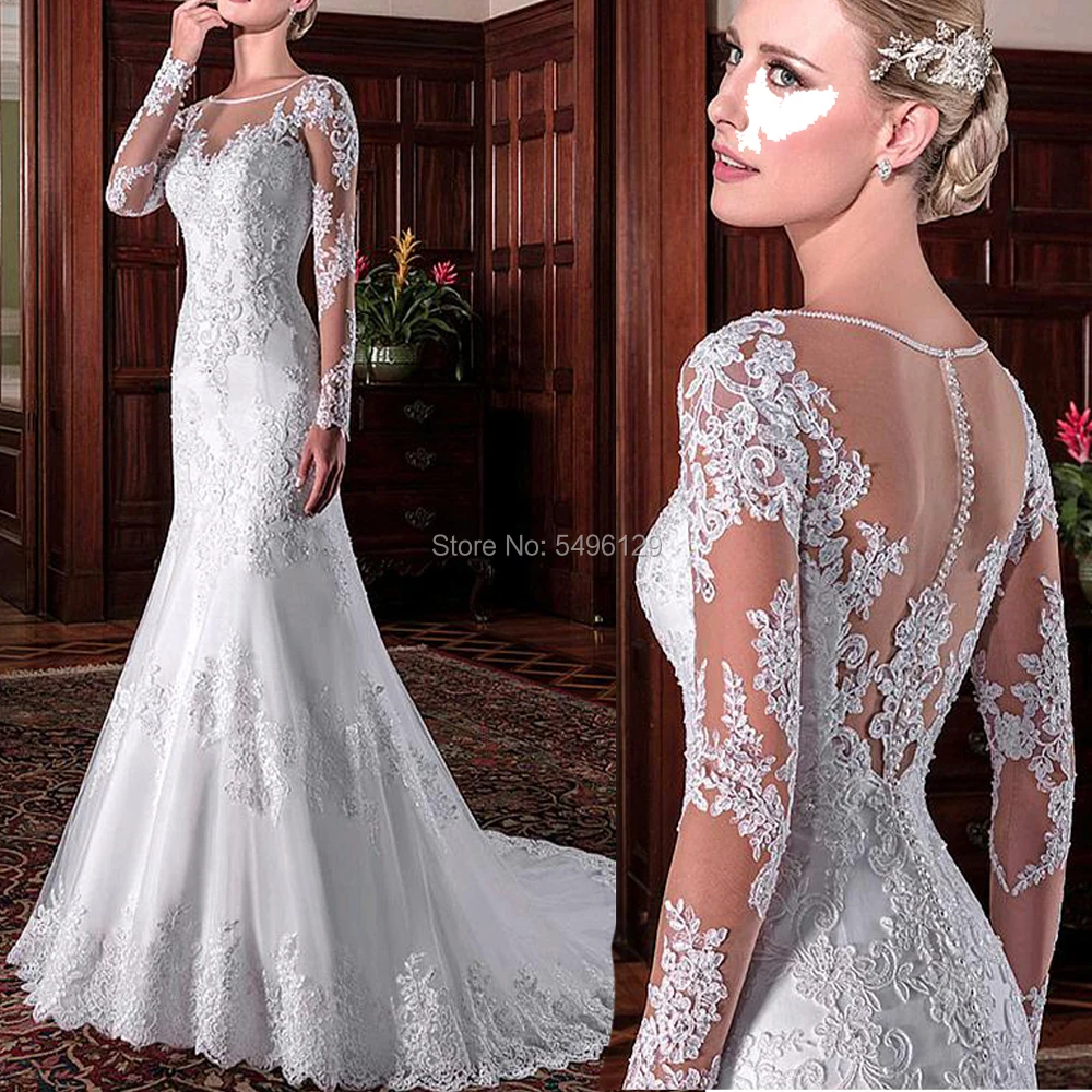 2021 Exquisite Jewel Neck Mermaid Wedding Dresses With Beaded Lace Appliques Long Sleeves Bridal Gowns Vestido de Longo Buttons
2021 Exquisite Jewel Neck Mermaid Wedding Dresses With Beaded Lace Appliques Long Sleeves Bridal Gowns Vestido de Longo Buttons
