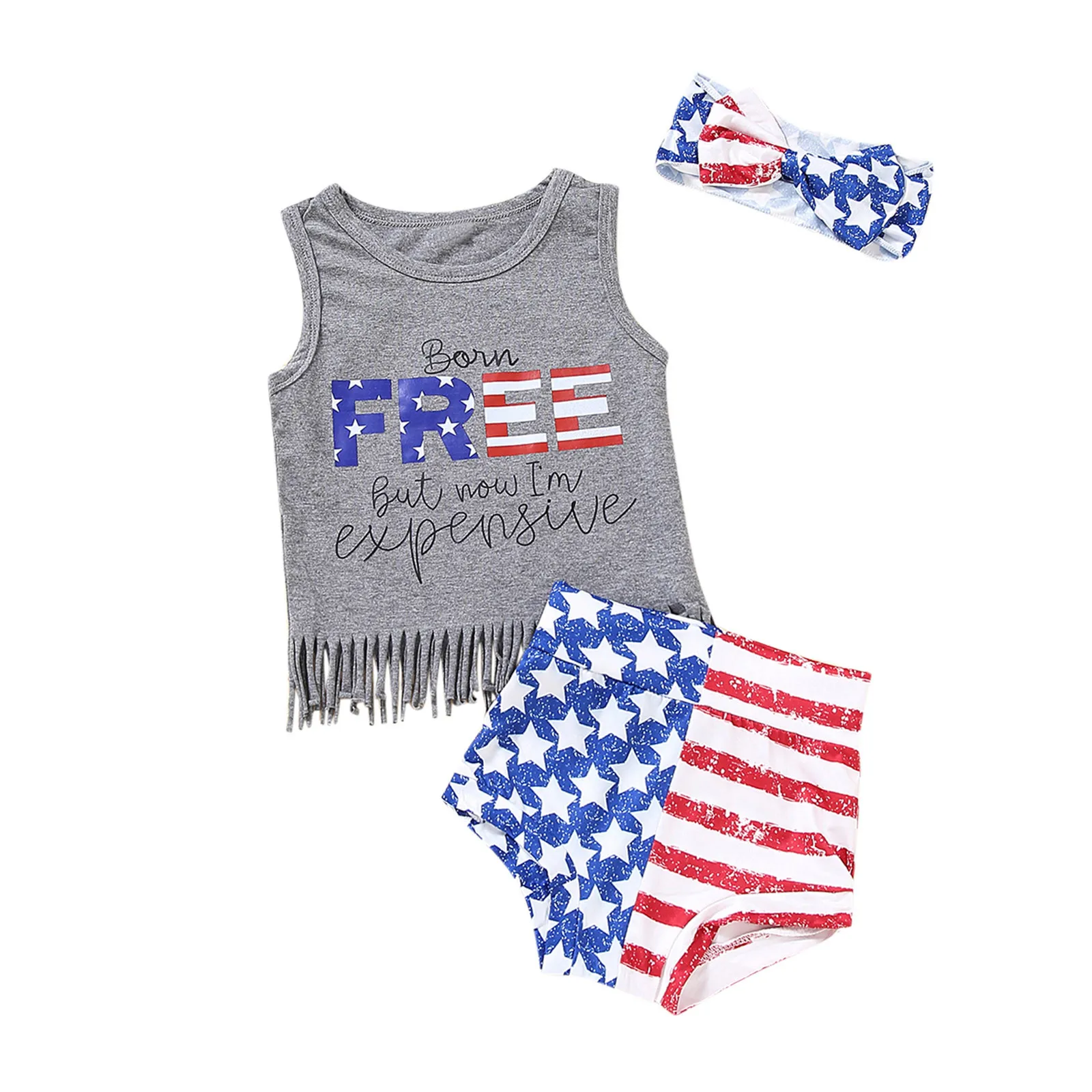 4th Of July Outfit Summer Girls Clothes Set American Independence Day Sleeveless Tops Print Shorts 2PC Kid Clothes Girl Outfit
4th Of July Outfit Summer Girls Clothes Set American Independence Day Sleeveless Tops Print Shorts 2PC Kid Clothes Girl Outfit