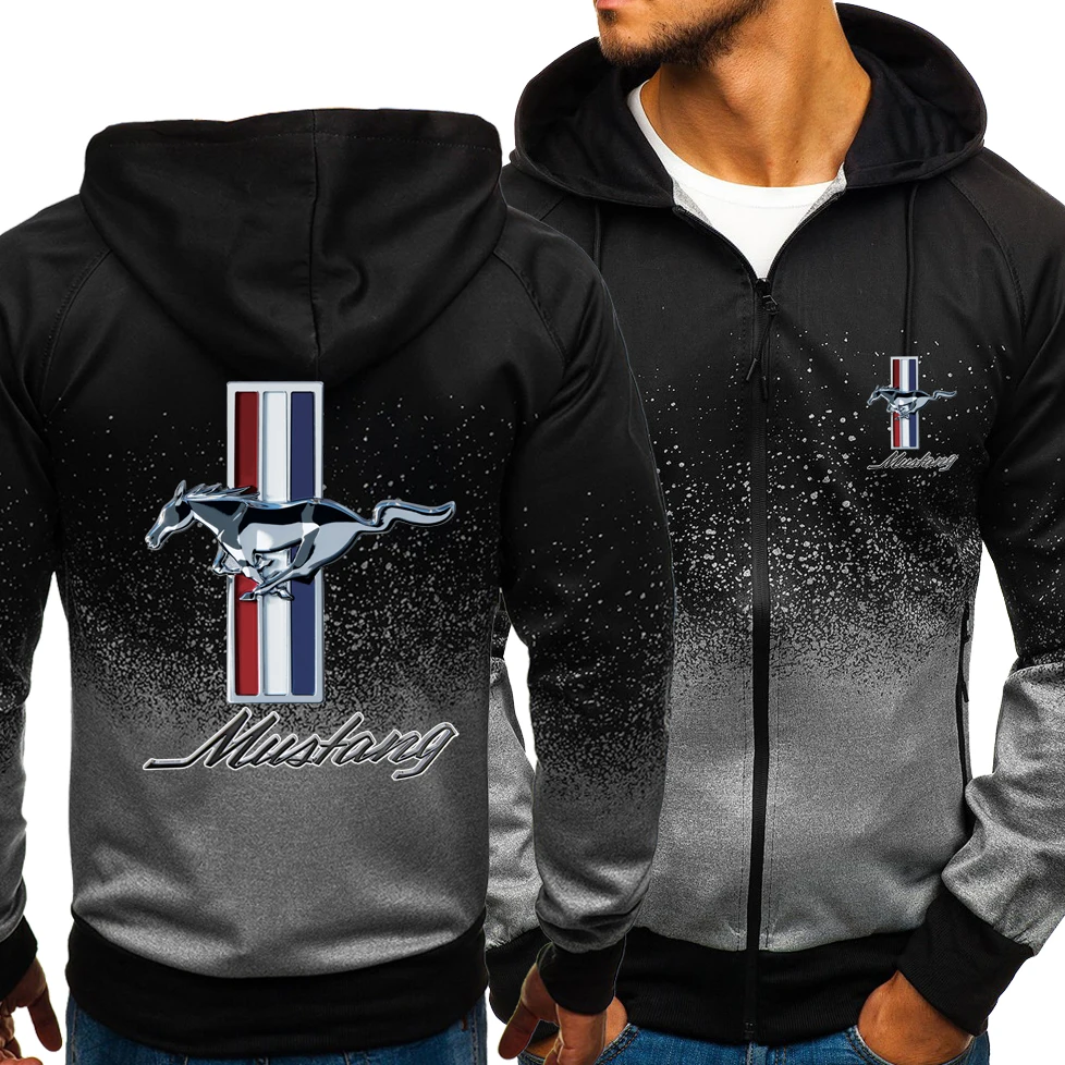 Spring Hoodies Men Casual Harajuku Mustang Logo Gradient Color Hooded Fleece Sweatshirts Zipper Jacket Male Clothing
Spring Hoodies Men Casual Harajuku Mustang Logo Gradient Color Hooded Fleece Sweatshirts Zipper Jacket Male Clothing