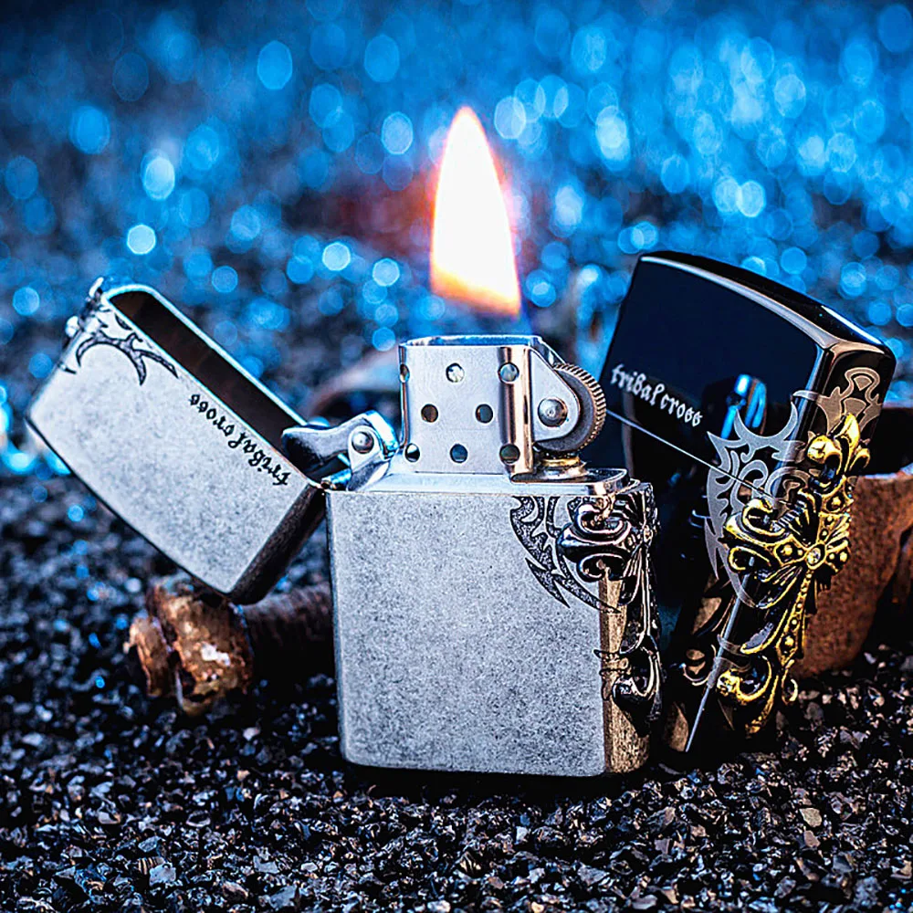 Cross Design Kerosene Lighter Brass Survival Engraving Cigarette Lighter Windproof Men's Smoking Gadgets Gift Flint Petroleum
Cross Design Kerosene Lighter Brass Survival Engraving Cigarette Lighter Windproof Men's Smoking Gadgets Gift Flint Petroleum