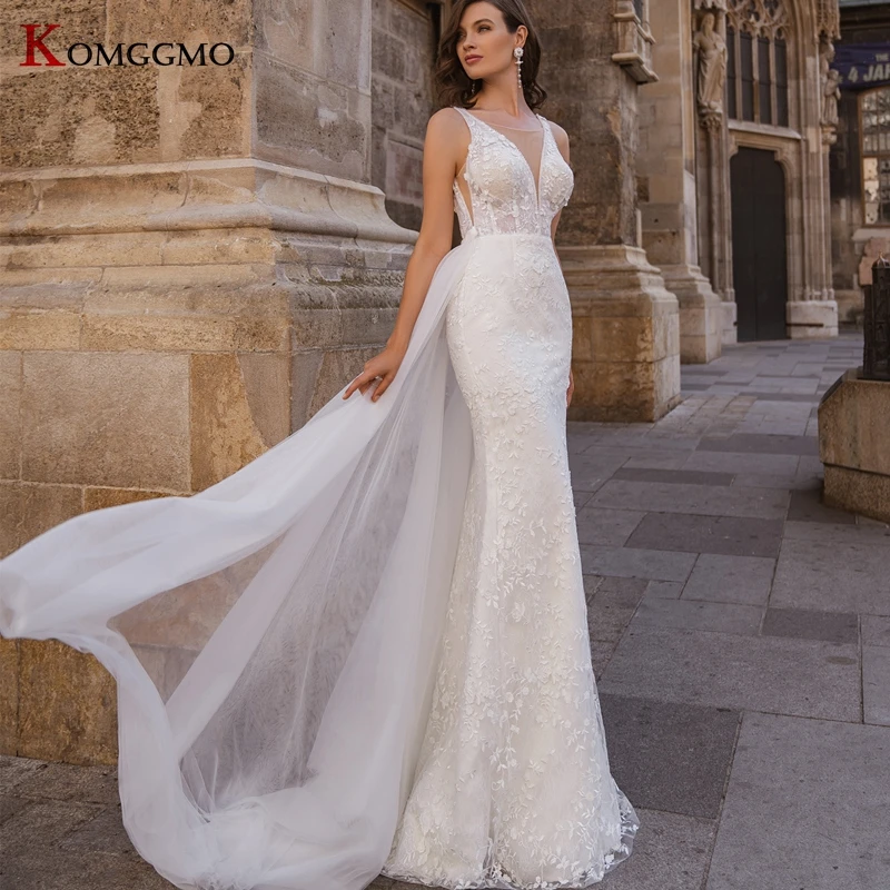 High-End V-Neck Detachable Train Embroidery Appliques Tulle Mermaid Wedding Dress Elegant Backless Sleeveless 2 in 1 Bridal Gown
High-End V-Neck Detachable Train Embroidery Appliques Tulle Mermaid Wedding Dress Elegant Backless Sleeveless 2 in 1 Bridal Gown